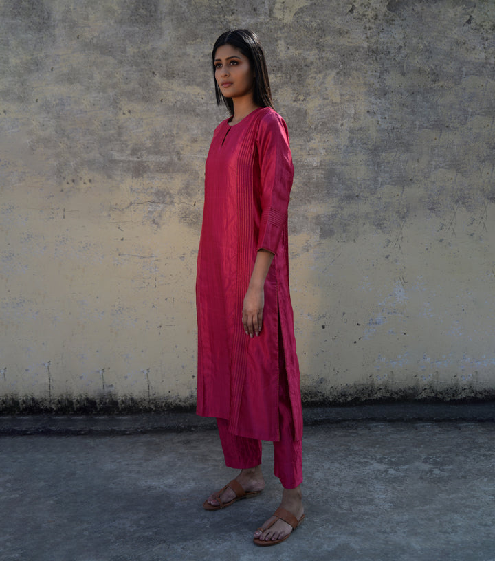 Magenta Silk Suit Set