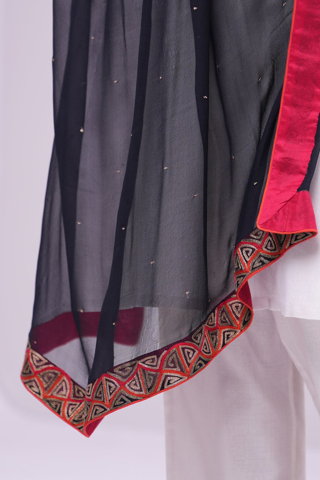 Black Embroidered Dupatta