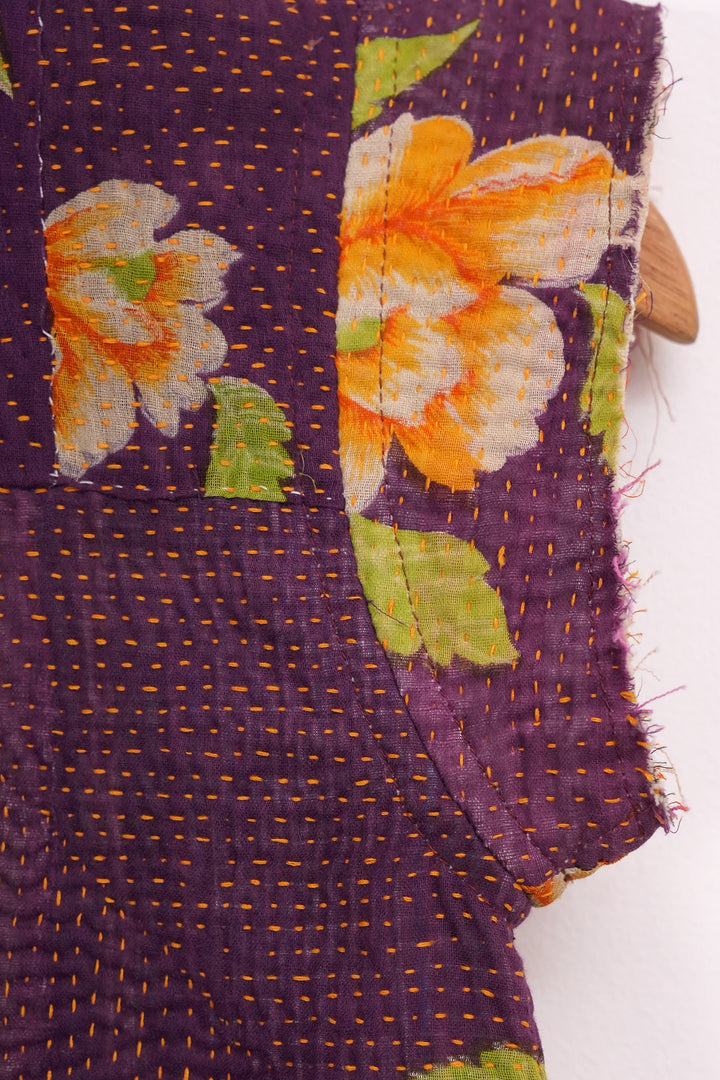 Purple Vintage Cotton Kantha Jacket