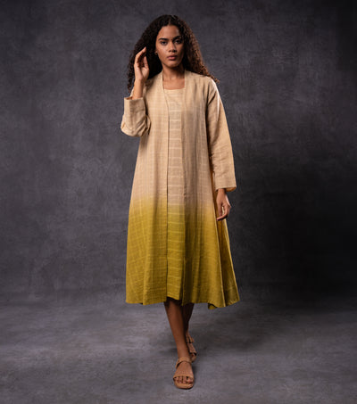 Ombre Grace Textured Cotton Jacket & Dress Set