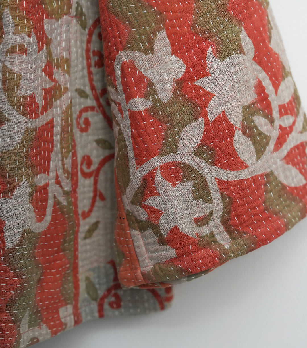 Rust Vintage Cotton Kantha Jacket