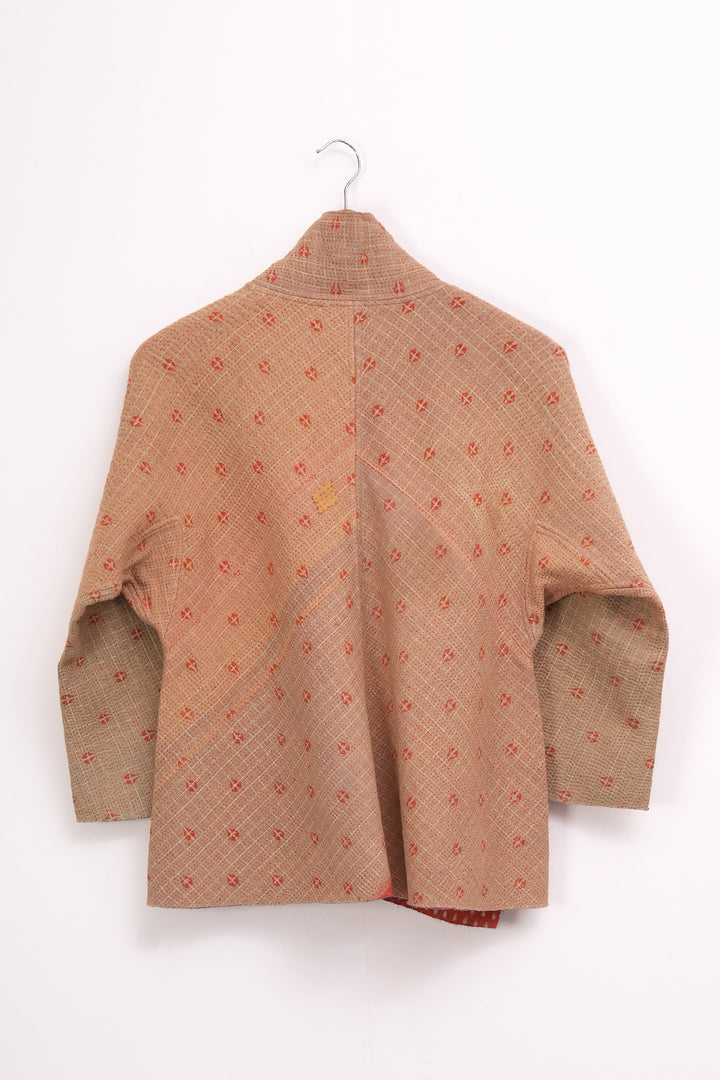 Beige Vintage Cotton Kantha Jacket