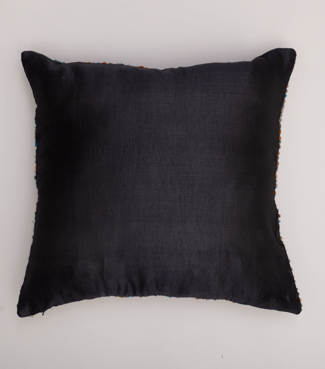 Black French Knot Silk Cushion Cover