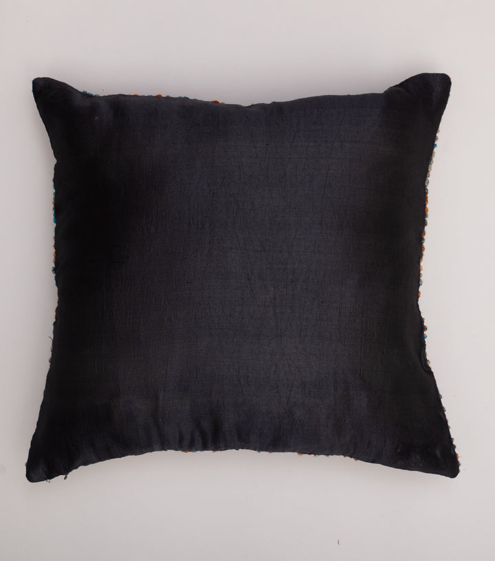 Black French Knot Silk Cushion Cover