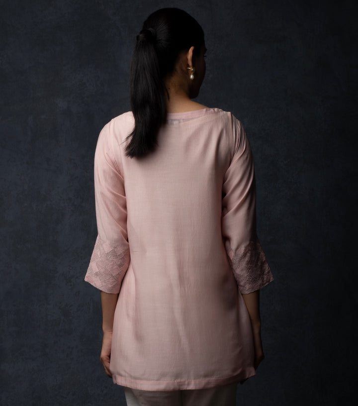 Light pink Patchwork Muslin Tunic