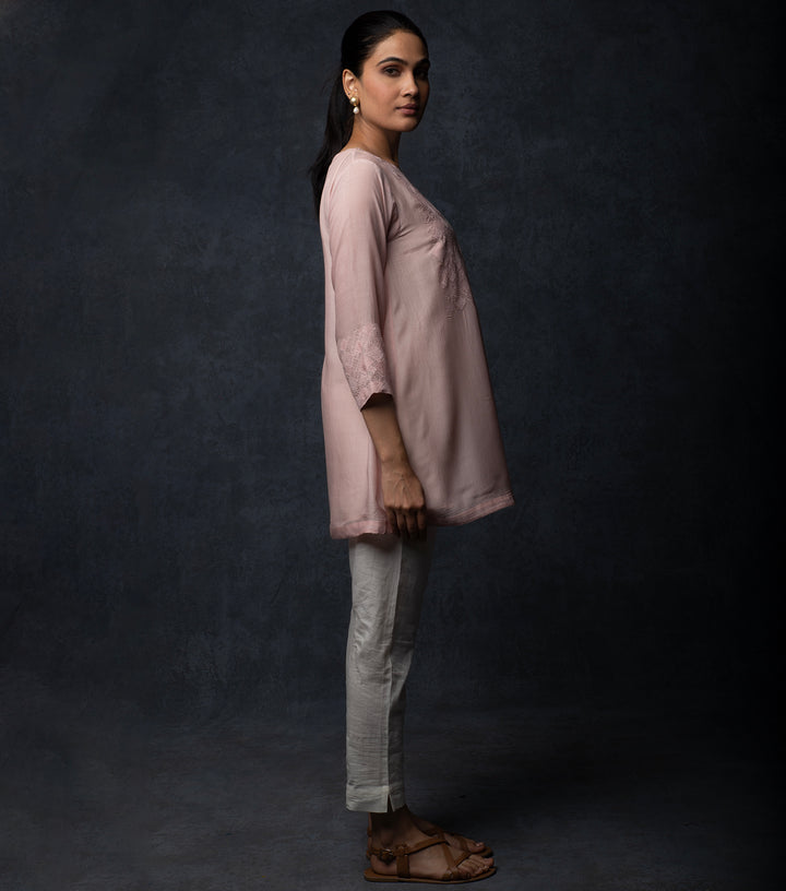 Light pink Patchwork Muslin Tunic