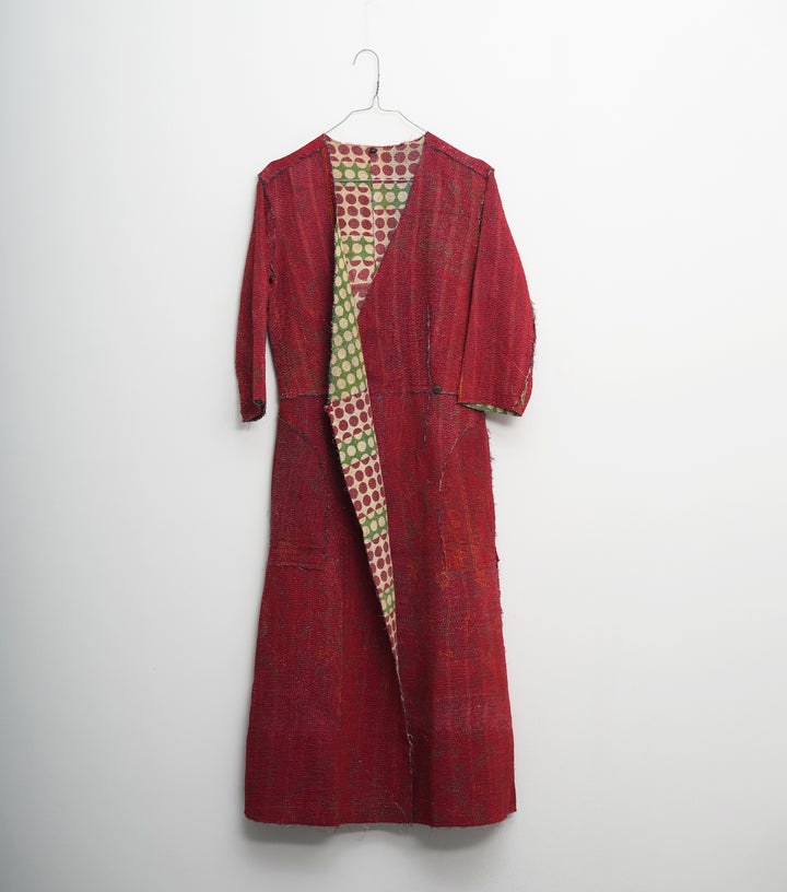 Red Vintage Cotton Kantha Jacket