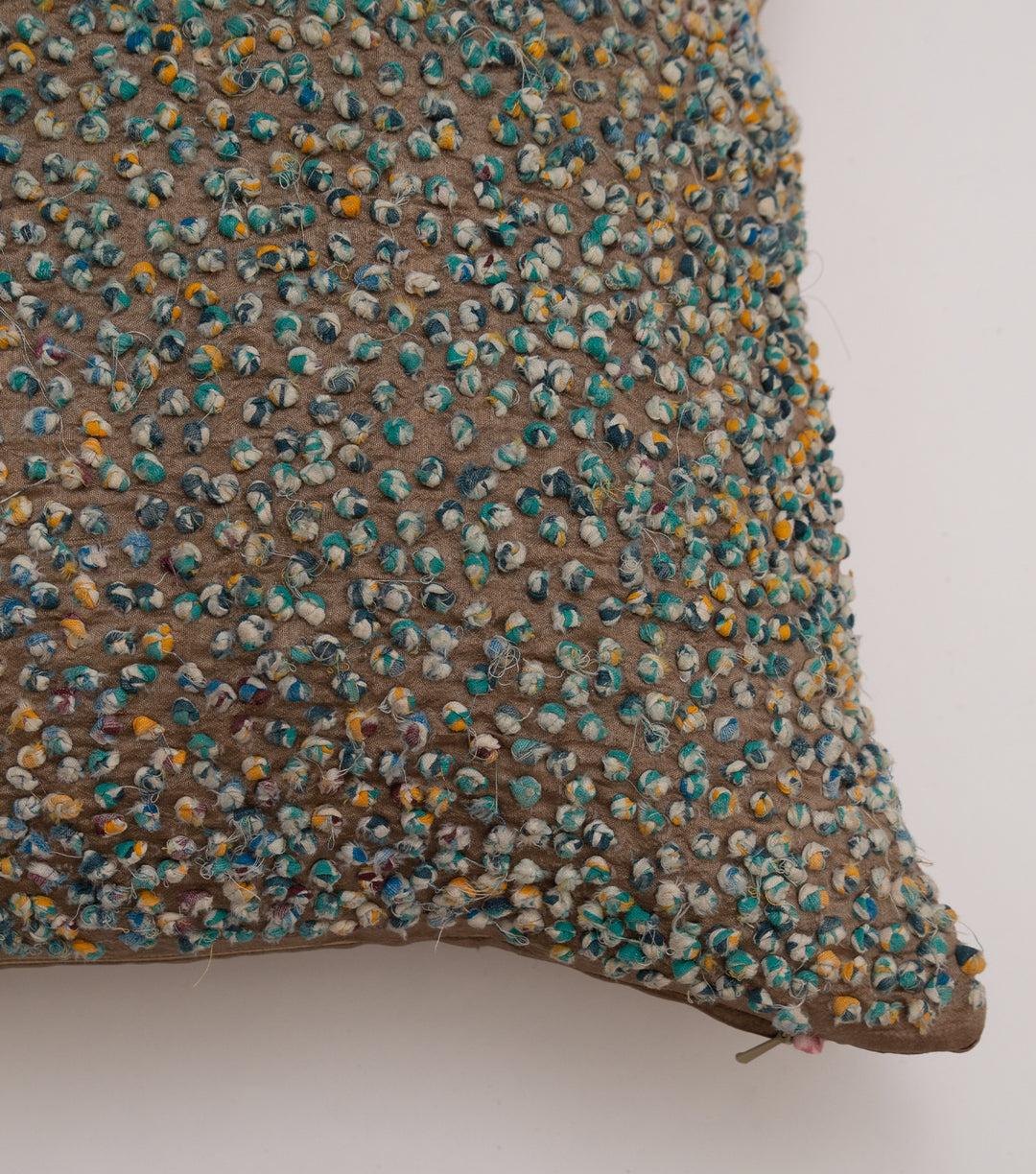 Multi Color French Knot Silk Cushion Cover