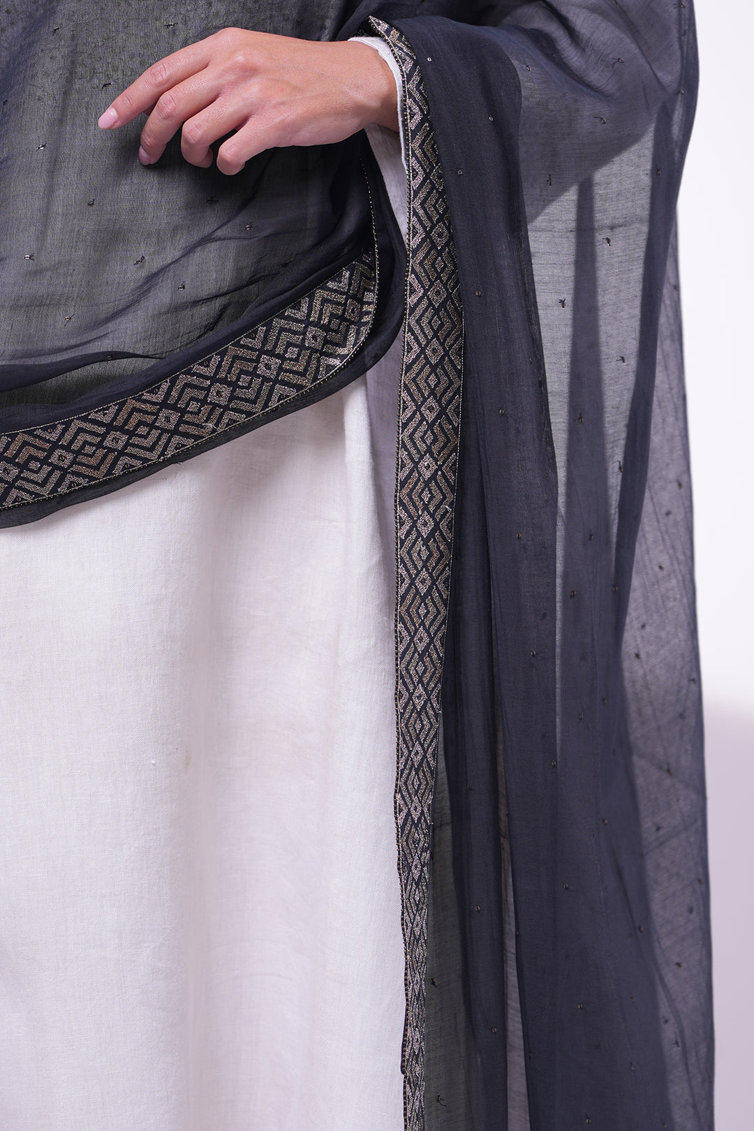 Black Embroidered Dupatta