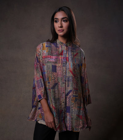 Multi Color Cotton Printed Shirt