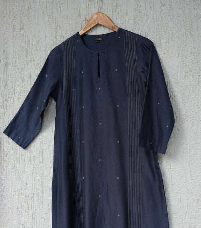 Navy Embroidered Kurta