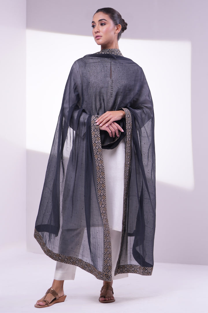 Black Embroidered Dupatta