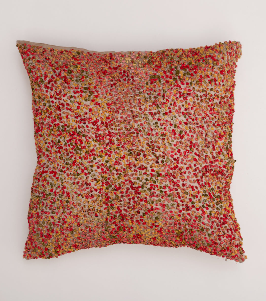 Multi Color French Knot Silk Cushion Cover