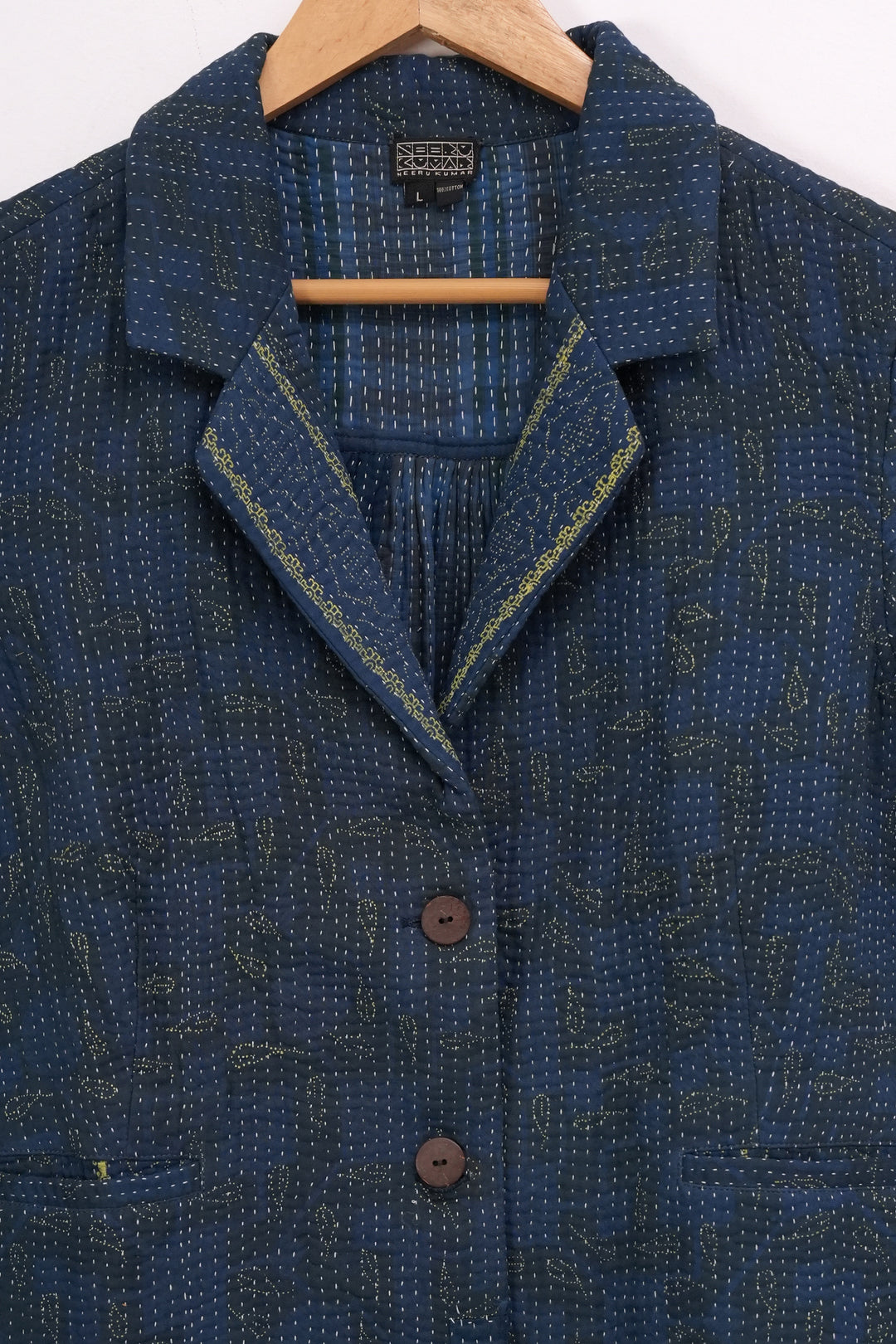 Navy Blue Vintage Cotton Kantha Jacket