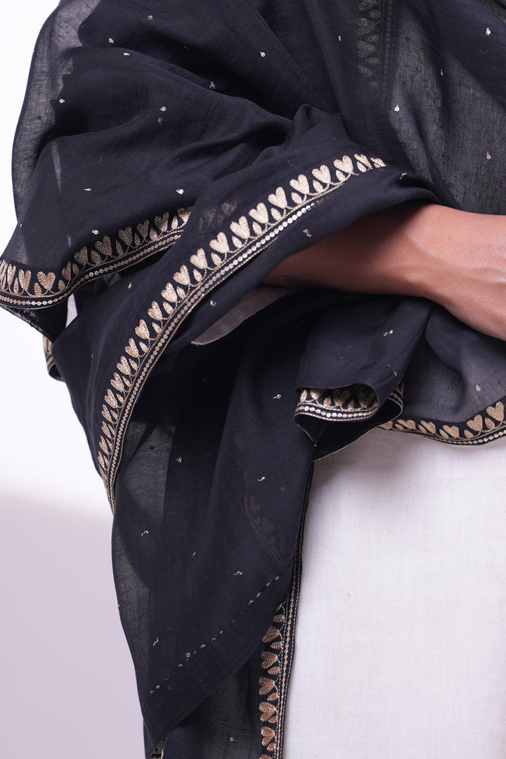 Black Embroidered Dupatta