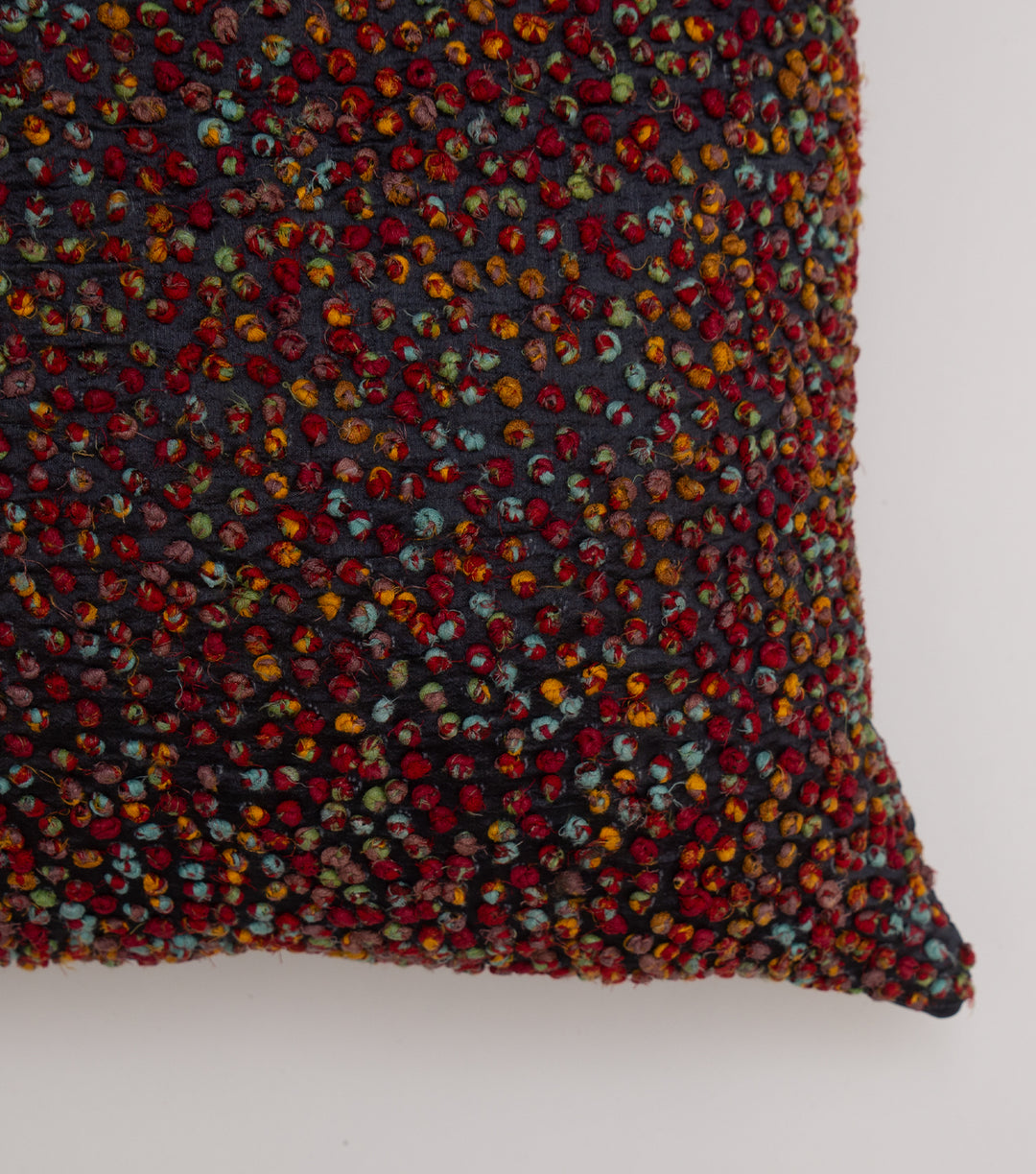 Multi Color French Knot Silk Cushion Cover