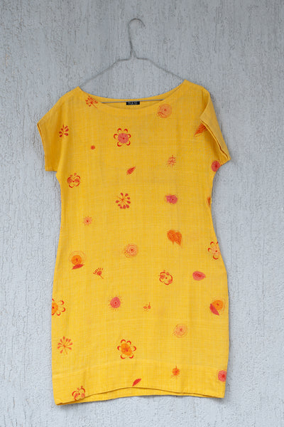 Yellow Khadi Embroidered Tunic