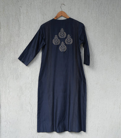 Navy Embroidered Kurta