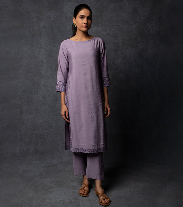 Mauve Embroidered Suit set