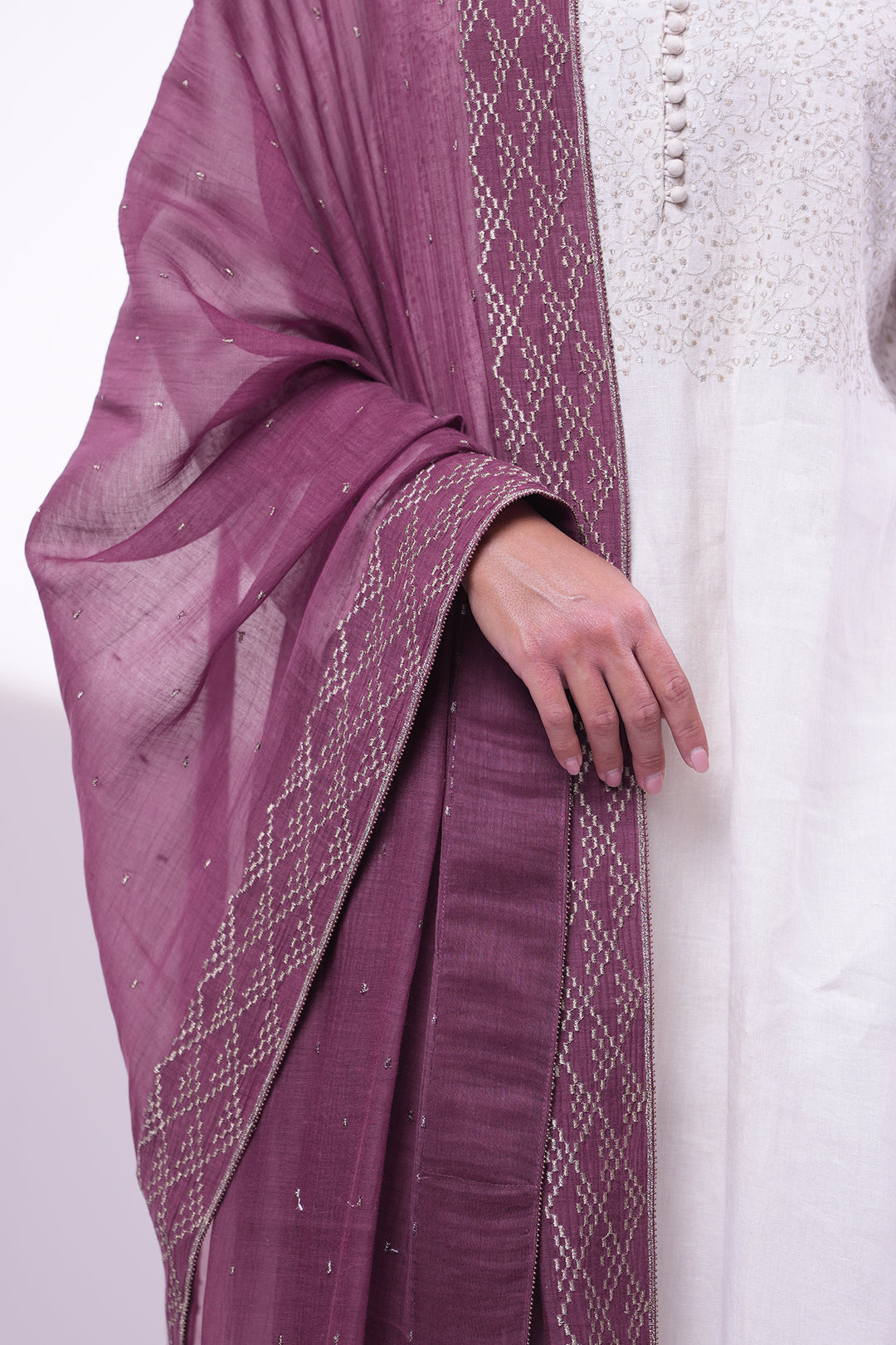 Pink Embroidered Dupatta