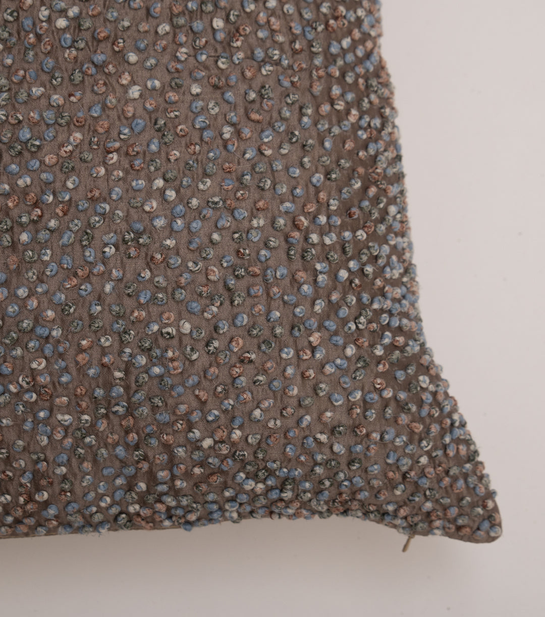 Grey French Knot Silk Cushion Cover