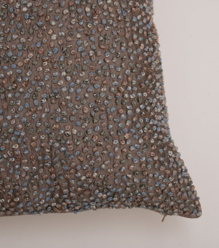 Grey French Knot Silk Cushion Cover