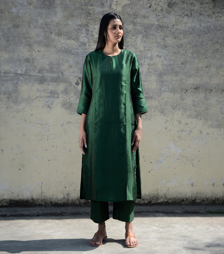 Green Silk Suit Set