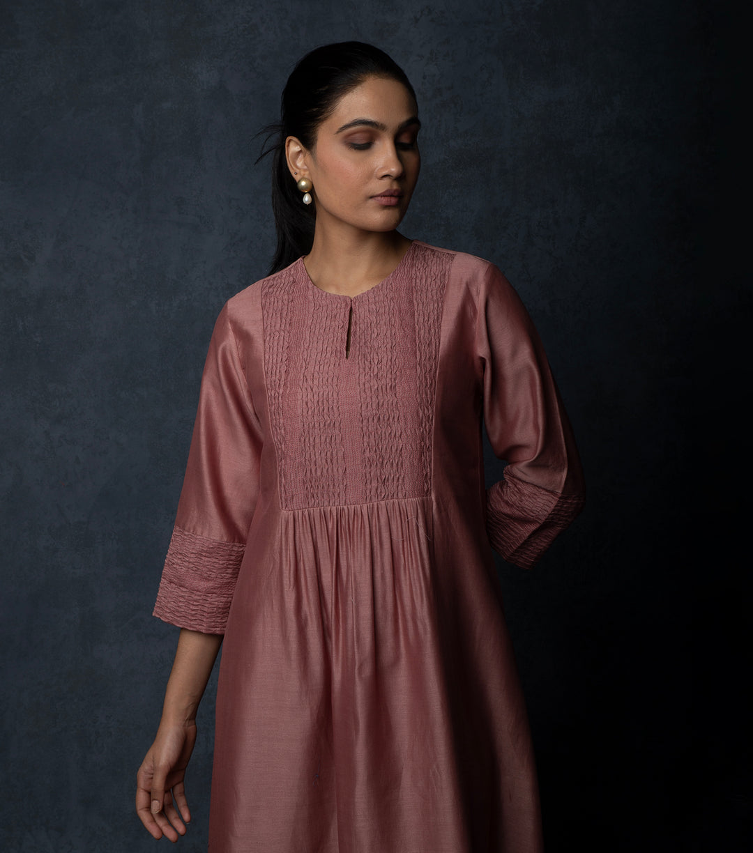 English Rose Chanderi Dress