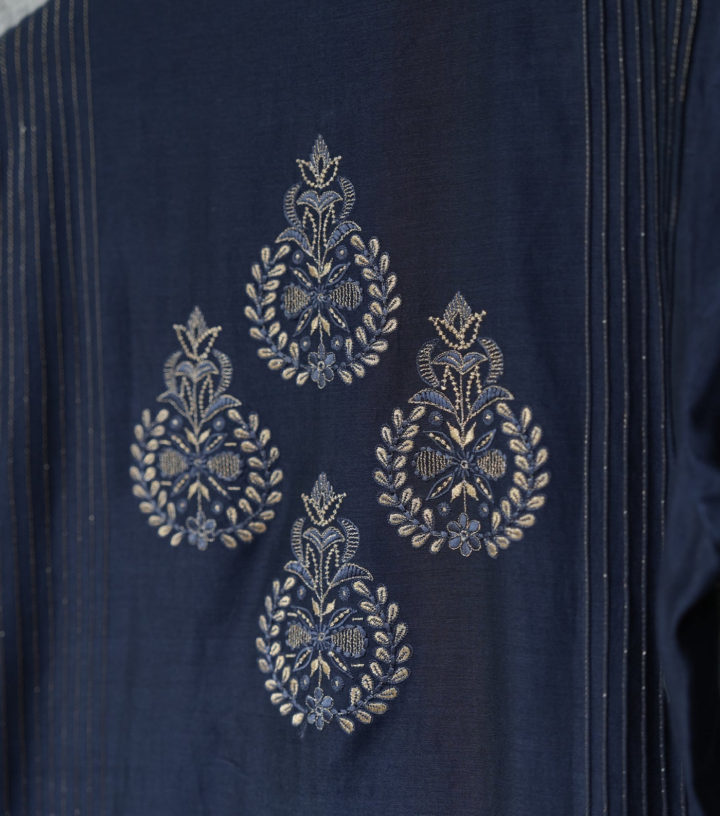 Navy Embroidered Kurta