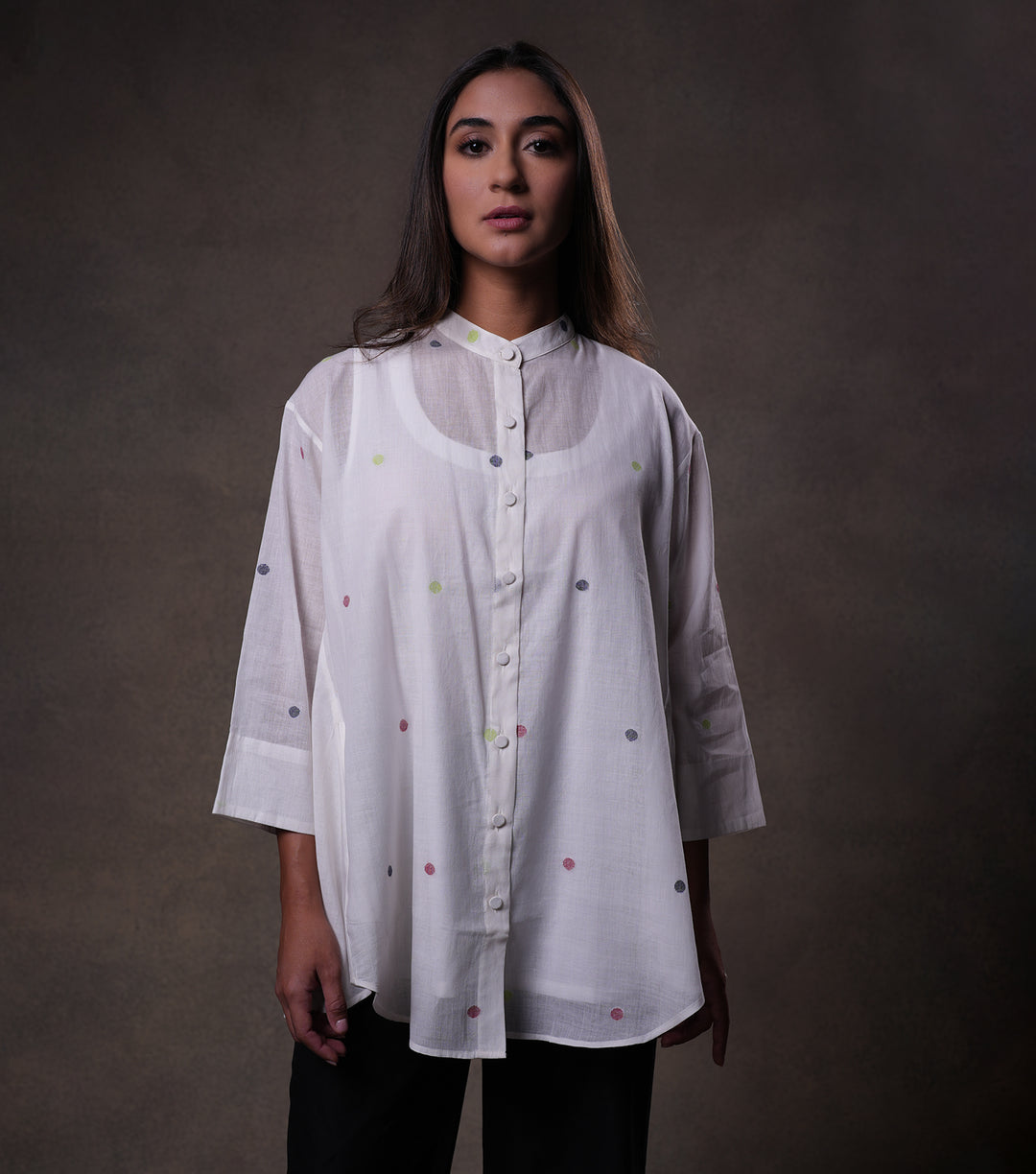 White Cotton Jamdani Shirt