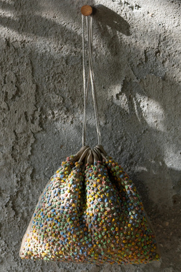 Multi-Color Silk French Knot Potli