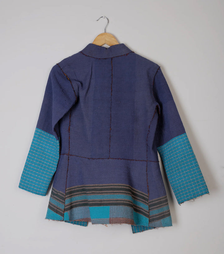 Blue Vintage Cotton Kantha Jacket