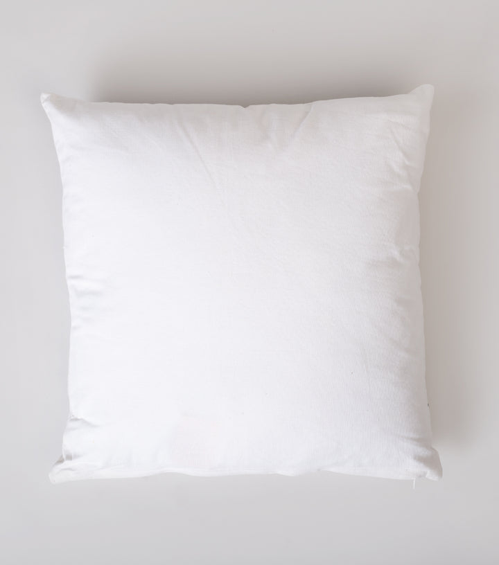 White Patch Work Embroidered Cotton Cushion Cover