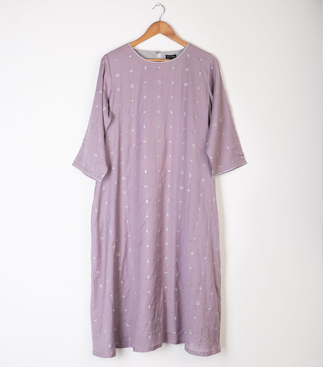 Mauve Embroidered Cotton Silk Kurta