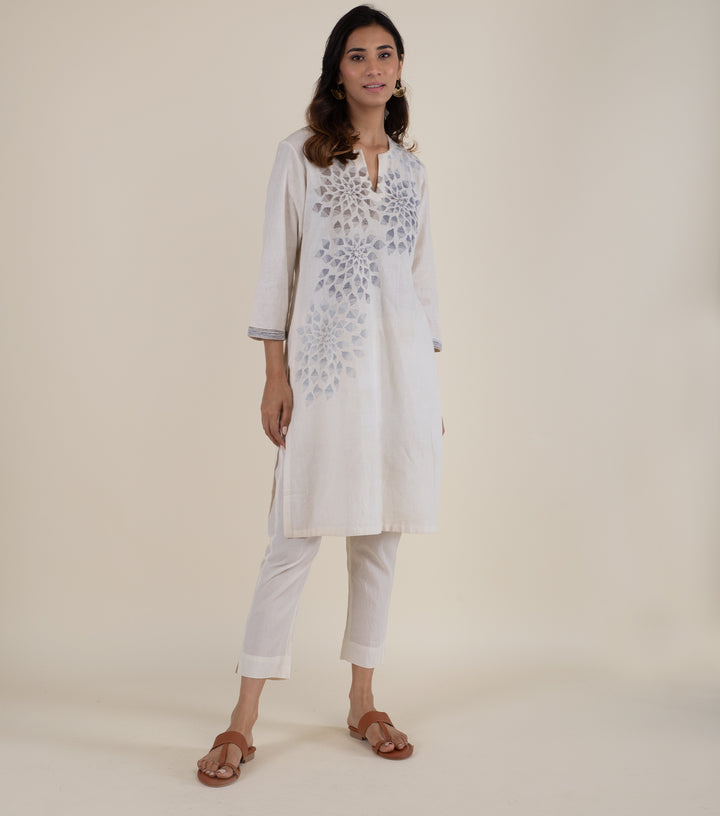 Ivory Cotton Linen Kurta