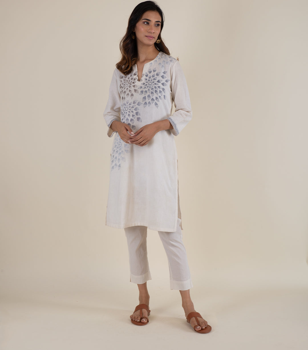 Ivory Cotton Linen Kurta