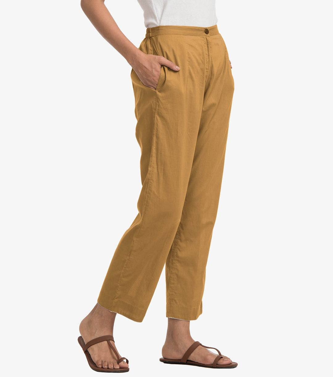 Ochre Chanderi pants