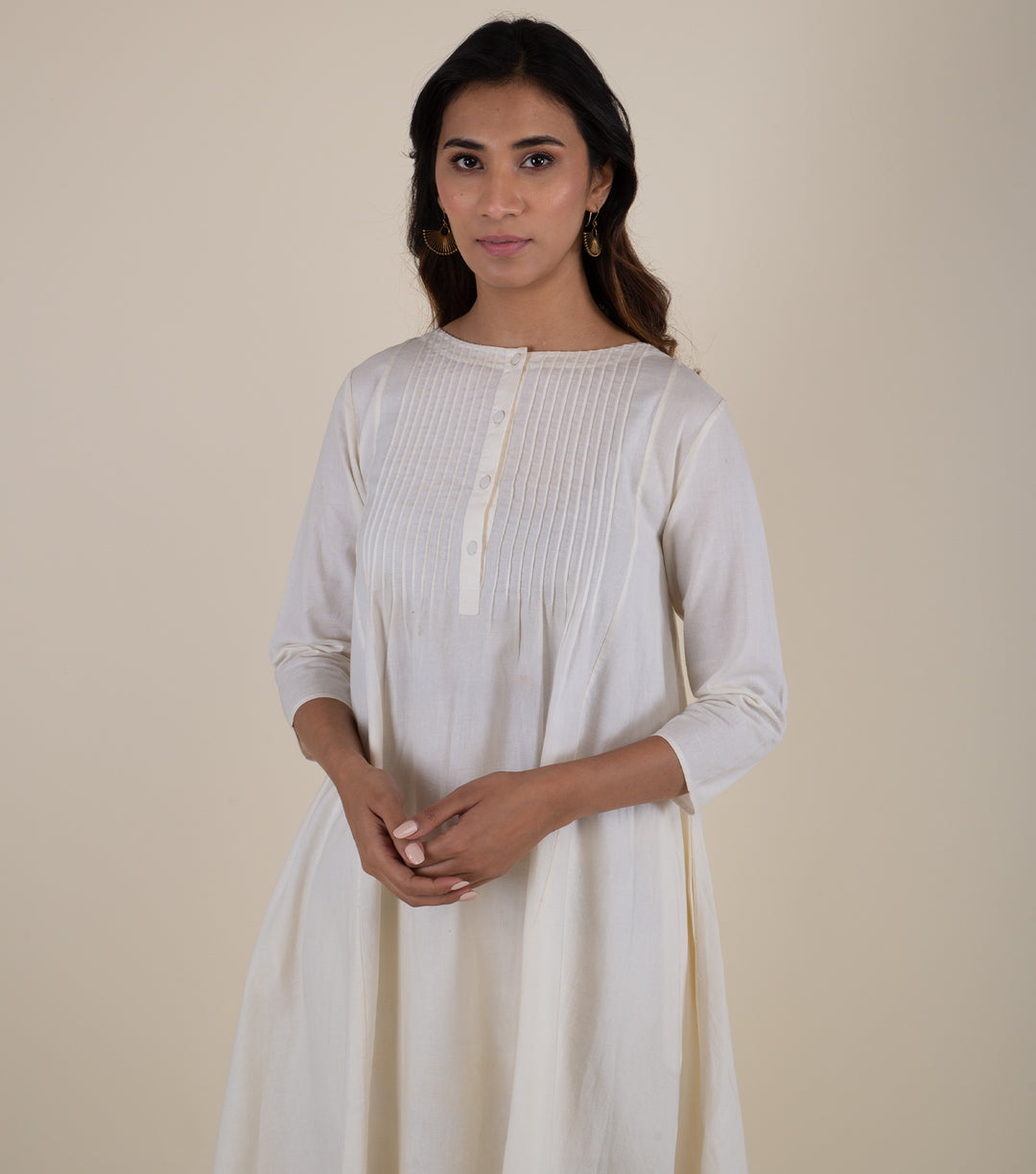 White Cotton Linen Kurta