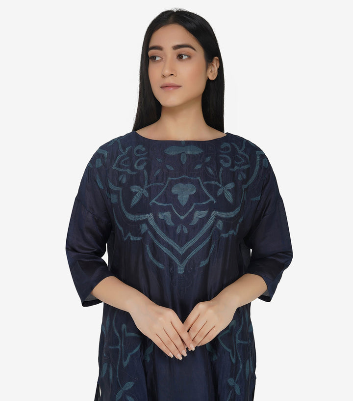 Blue Silk kurta