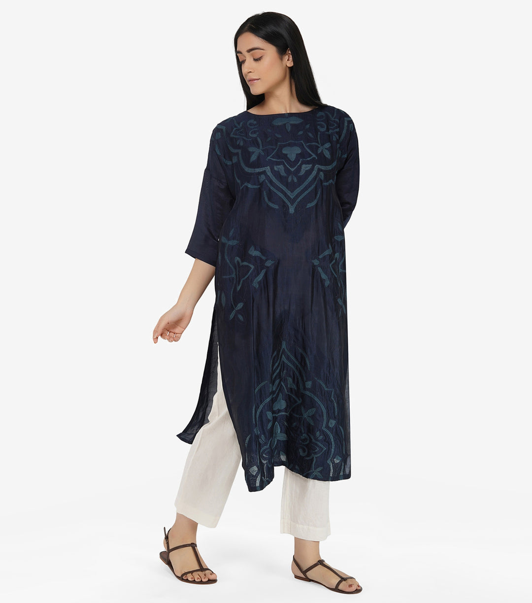 Blue Silk kurta