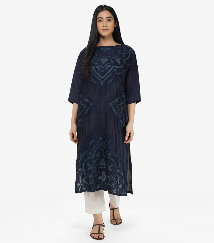 Blue Silk kurta