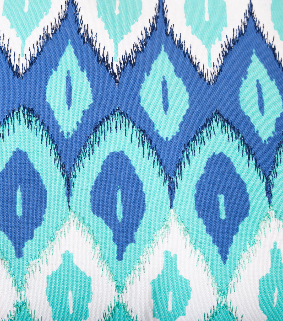 Blue Green Printed Cotton Cushion Cover