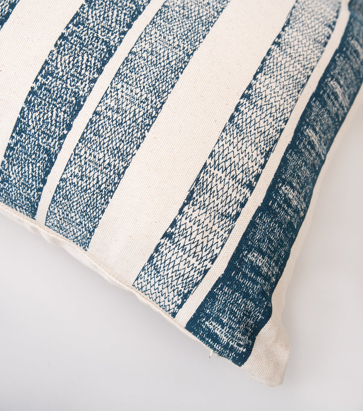 Off White Printed Cotton Cushion Cover