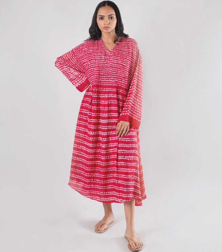 Red Shibori Kaftan