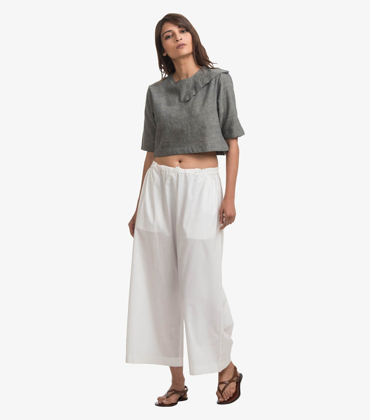 Grey Khadi Crop Top