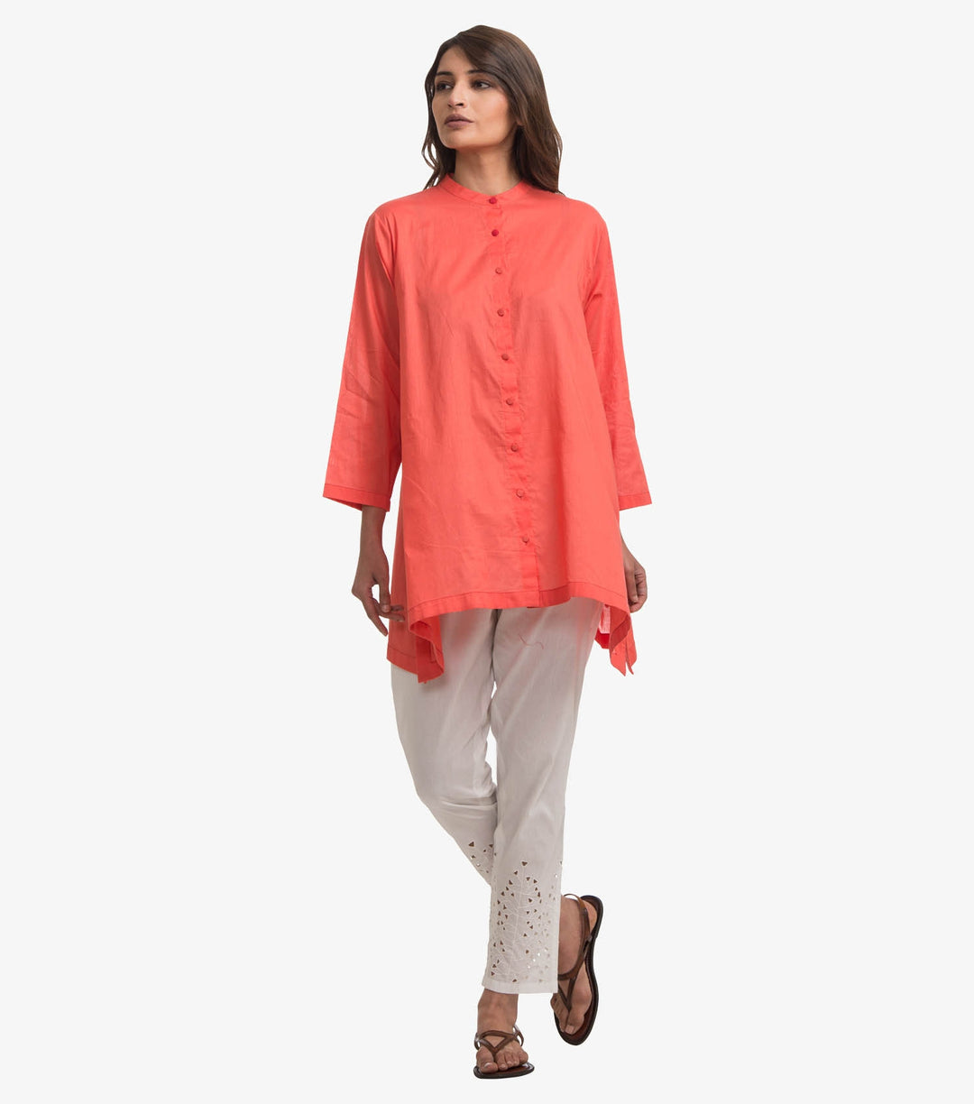 Coral A-line cotton top