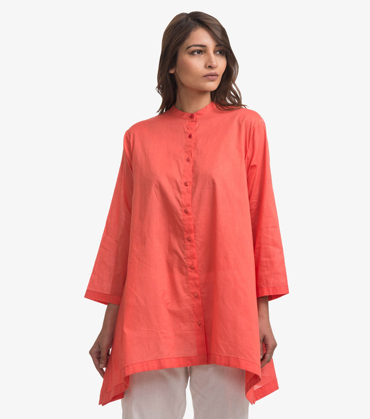 Coral A-line cotton top