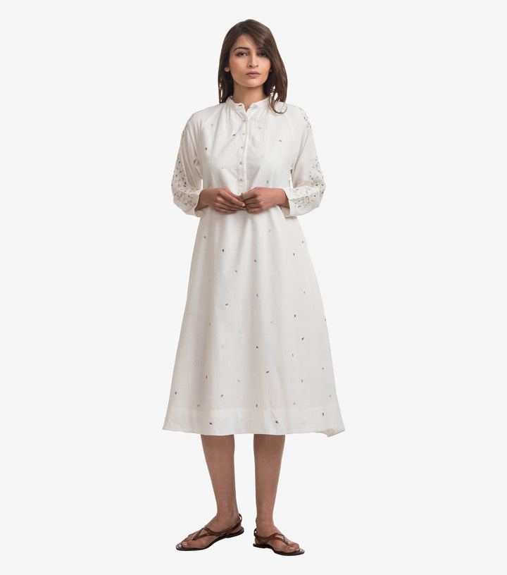 White embroidered cotton dress