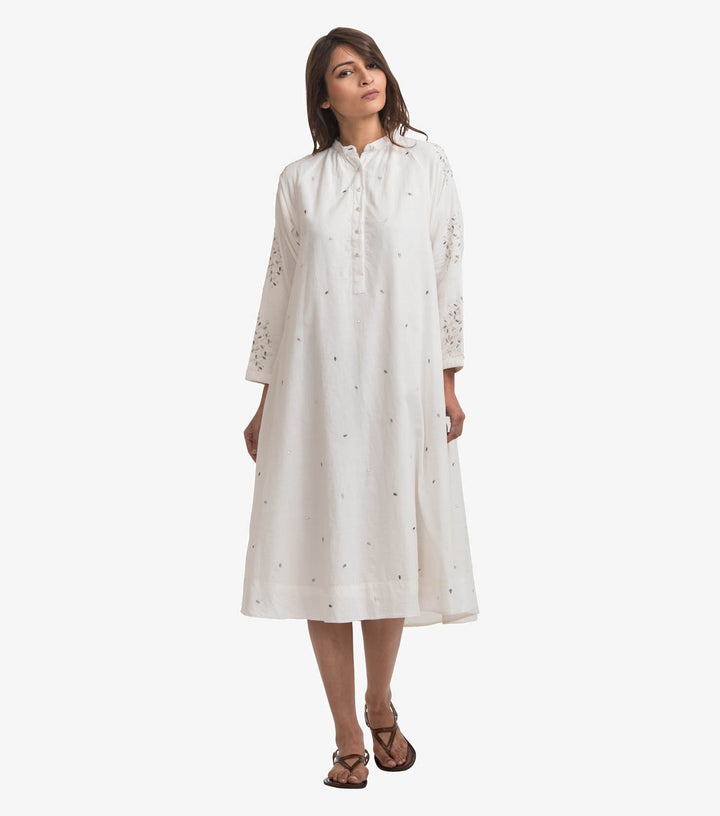 White embroidered cotton dress