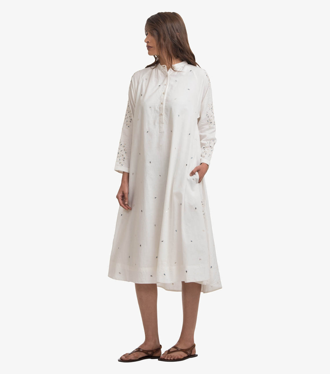 White embroidered cotton dress